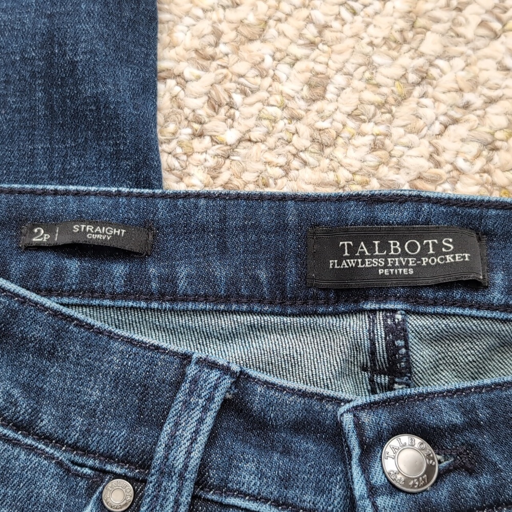 Talbots Women's Dark Blue Jeans 2P Curvy - Picture 2 of 4